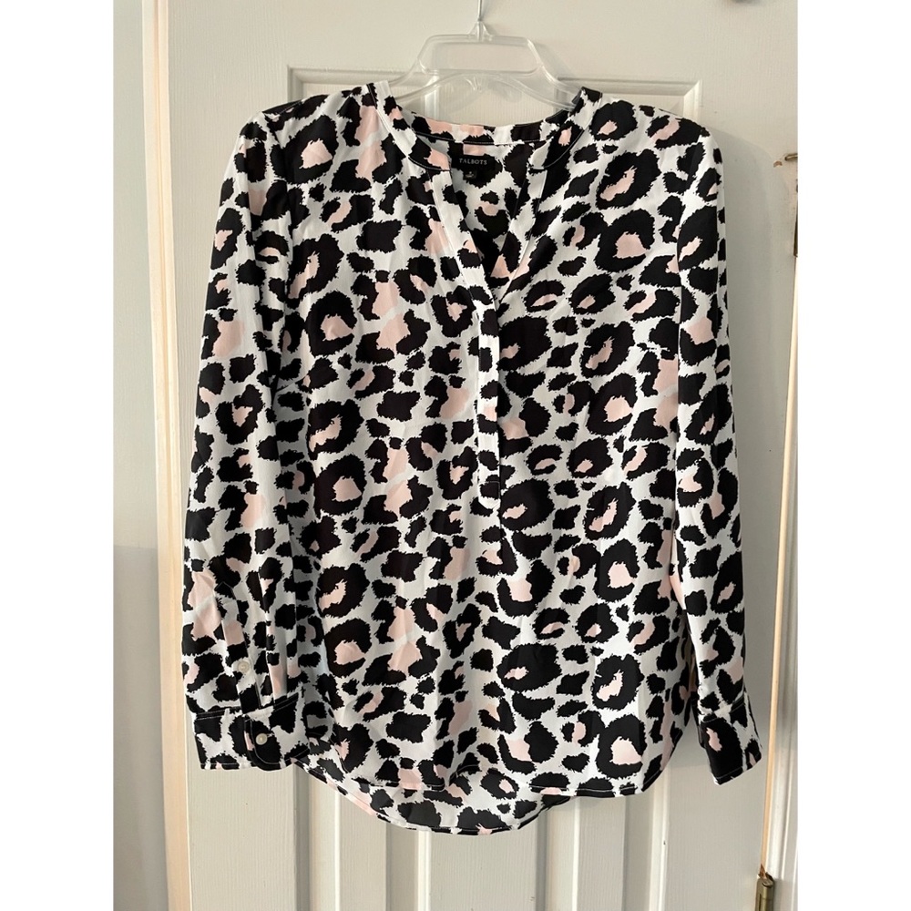 Talbots leopard print blouse